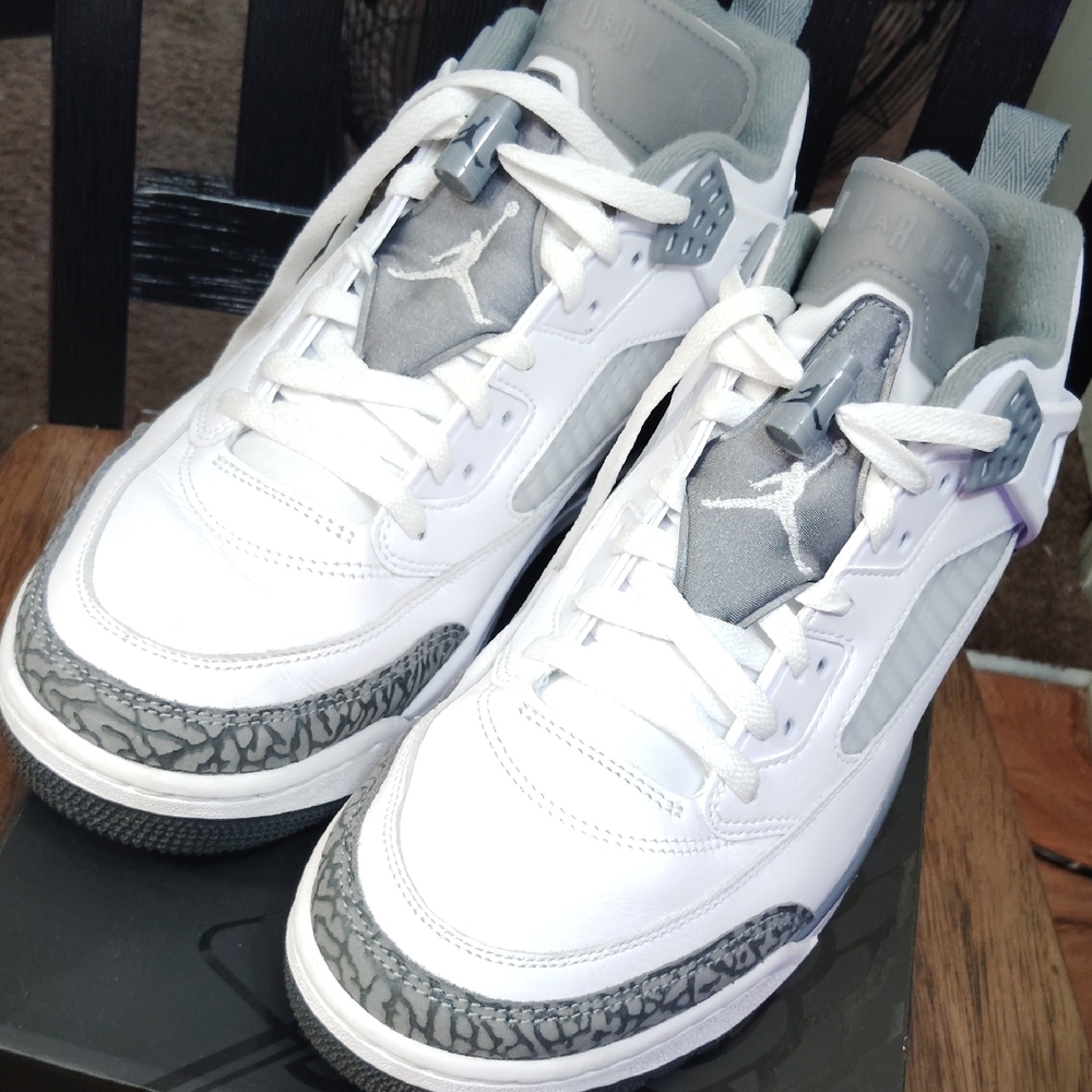Jordan White and Gray Sneakers